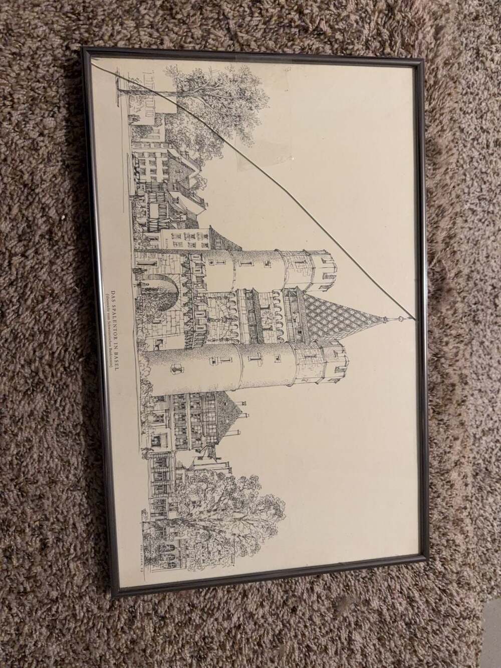 Vintage 1973 Das Spalentor in Basel Framed Print by Gidi Lehner